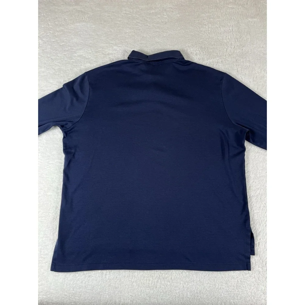 Polo Ralph Lauren Pima Soft Touch Navy L/S Polo Shirt Flesh Pony Men's XL Preppy